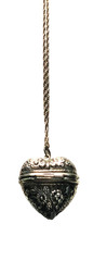 FABULOUS! Antique STERLING * HEART & FLOWERS*Locket w *STERLING 24 inch CHAIN!