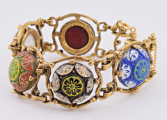 Vintage 1970’s Celebrity Moroccan Matrix Panel Bracelet by Delizza & Elster