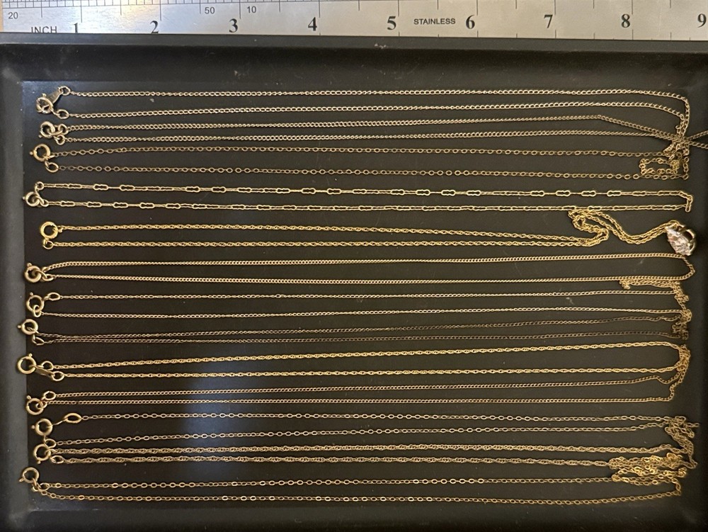 L9 Vintage 1/20 12K & 14K GOLD-FILLED Resal Wear Fine Fancy Necklace (LOT OF 13)