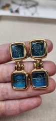 Rare Vintage Goldtone Monet Intaglio Roman Soldier Cameo Clip On Earrings…