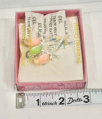 Swarovski Crystal Monaco Exquisite Brooch 3 Parrots withJelly Belly Stones