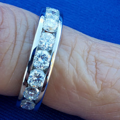 EARTH MINED REAL Diamond Wedding Band SOLID PLATINUM Anniversary Ring Size 5.25