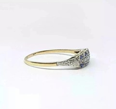 Vintage Timeless Art Deco Style Lab Created Diamond Engagement 14K Gold FN Rings