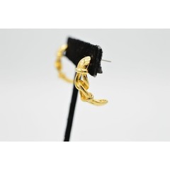 Vintage Dangle Linked Chain Earrings Gold Tone Dangle Hoop Elegant NOS 1980s 9C