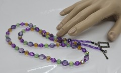 Lavender Green Yellow Glass Bead Multicolor Necklace 24″