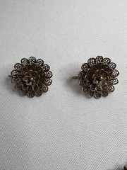 Vintage 800 Silver Filigree Bracelet & Earrings Italy