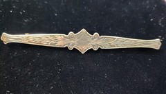 Sterling Silver (Top Only) Vintage Art Nouveau Bar Brooch Pin 4″
