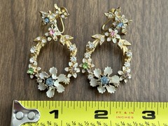Lot of 3 Vintage Rhinestone Earrings Estate Find Coro & More