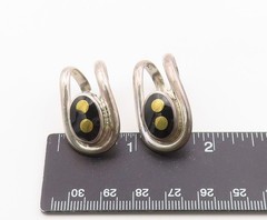925 Sterling Silver Vintage Earrings MEXICO Enamel Split Shank Studs EG14416