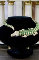 Kenneth Jay Lane 18K Gold Plated Gold Emerald Iconic Emerald Necklace