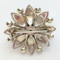 Blue Flower Brooch Scarf Lapel Pin Moonglow Lucite Floral Dainty Vintage Jewelry