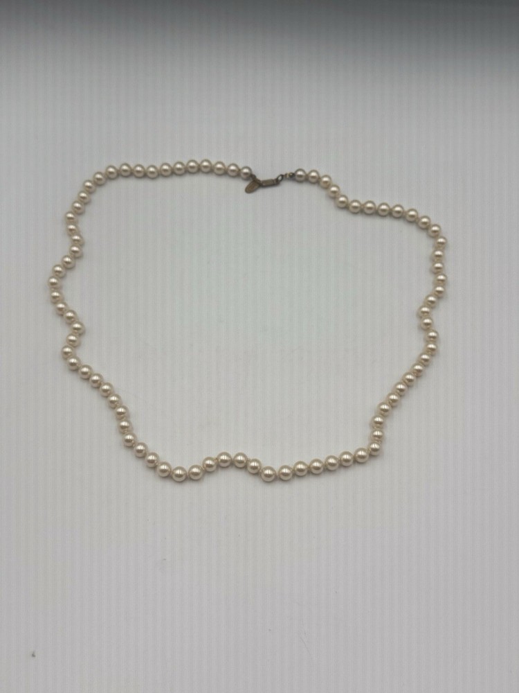 Vintage Miriam Haskell Faux Pearl Necklace Off White Choker