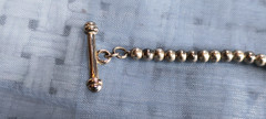 Vintage Silver tone Beaded Bracelet with Toggle Clasp, 7″ – Very Good cond