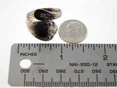 Oneida Korea Silverplate Spoon Band Wrap Ring Silver Plated Metal Size 5.75 4.3G