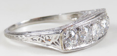 Antique Art Deco Diamond Engagement Ring Platinum Size 7 UK-N1/2 EGL USA 1.05CT