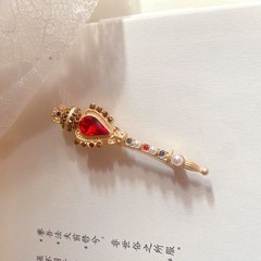 Vintage Baroque Crown Magic Wand Fairy Stick Brooches Pin Jewelry Gift For Women