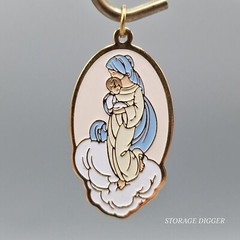 VTG NEW Precious Moments Blessed Art Thou Among Women Pendant 1.75″ x 1″, Rare