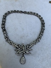 Vintage 1990s Chunky Retro Rhinestone Necklace From Sparkle City