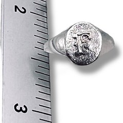 Initial Letter F Signet 925 Sterling Silver Child Baby Woman Pinky Ring Size 3.5