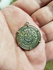 Garuda & Lotus Nepalese Amulet Pendant Hindu Buddhist Talisman Bimetallic