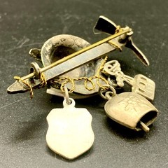 Vintage Austria Alps Climber Ski Brooch Pin Tirol Tyrolean Hat Charms 1950-60s