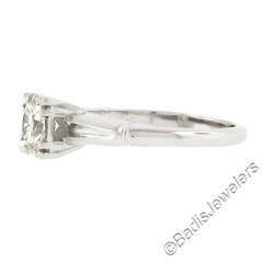 Vintage 14K Gold 0.66ct Round Brilliant Diamond in Square Basket Engagement Ring