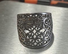 Vintage Sterling Silver 21mm Wide Filigree Ring 6.1 Grams Size 7
