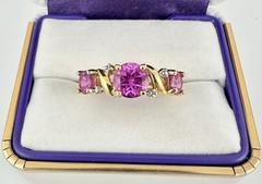 VTG Ross Simons Ruby Gold Vermeil 925 Sterling Silver Cluster Ring SZ8 Read