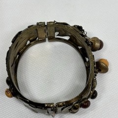 High-end Quality Mid Century Russian Gold Oak Leaf Acorn Clamper Bracelet Dangle
