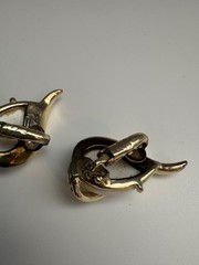 VINTAGE CORO CLIP-ON ERRINGS THERMOSET PLASTIC STONE SET SWIRLING GOLD-TONE