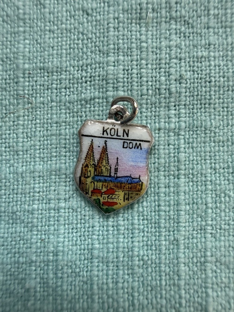 Vintage ANTIKO 800 Silver Köln Cathedral Enamel Travel Charm Germany