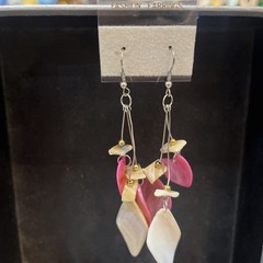 Glass Cut Stone Pink White Tan Assorted Colors New Old Stock