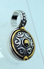 Vintage unique design style Two Tone round shape Pendant charm fashion jewelry
