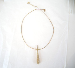 Dallas Prince Gold on Sterling Silver Modernist Marcasite Pendant Necklace