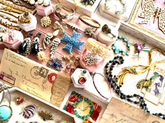 Julianas Art Deco Garnets Kramer Weiss Glowers Vtg SETS Rhinestone Jewelry Lot