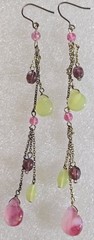 Vintage Faceted Glass & Stone Beads Beaded Drop Dangle Pierced Earring Lot