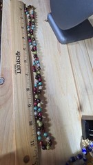 Vintage Dyed Stone Hand Knotted Beaded Necklace Multicolor Handmade