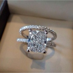 White Diamond 3.80 Ct Art Deco Vintage Wedding Ring Set 925 Sterling Silver