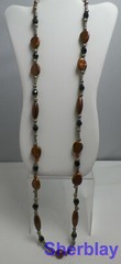 Vtg Costume Jewelry Glass Acrylic & Silver Tone Metal Beads Heavy Necklace 42″