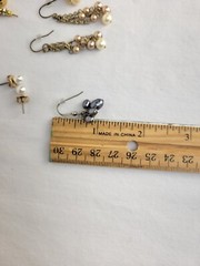 Lovely Carol Lee and Unbranded Gold and Silver Tone Faux Pearl Pierced Earrings