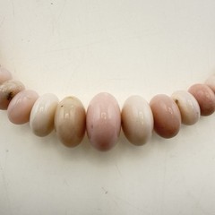 Jay King Necklace Pink Opal Graduated Disc Coin Sterling Silver Beaded 925