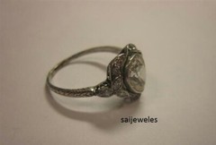 3CT Pear Lab-Created Diamond Vintage Heart Shape Art Deco Ring 14K White Gold FN