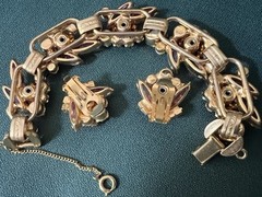 BREATH-TAKING GORGEOUS VINTAGE JULIANA BRACELET EARRINGS SET EXCELLENT CONDITION