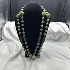 Vtg Handcrafted Extra Long Painted Beads Necklace. It’s 36” Long. See pics.