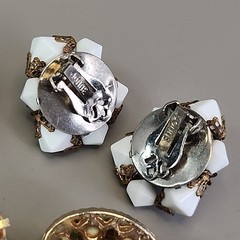 Vintage Cluster Clip On Earrings Lot of 8 Lisner Jonne Sugared Glass Acrylic