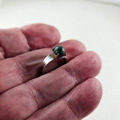 Vintage Sterling Adjustable Ring Israel with Azurite 2.0g Size 5 [8446]