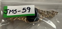 Vintage Gold Tone Black cabochon Brooch Pin Jewelry JMS-59