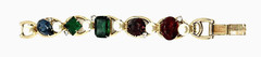 Bold Juliana D&E Bracelet ~ Huge Rhinestones, Flanked by Pearls & Tiny Diamonds