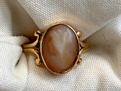 Antique 14K Yellow Gold Carved Silhouette Ring 2g Fine Jewelry Size 6.5 Band