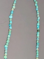 Vintage Turquoise Beaded Necklace 16.5″ 925 Sterling Silver Clasp